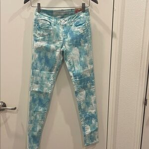 Aeropostale Blue and White Women's Skinny Jeans